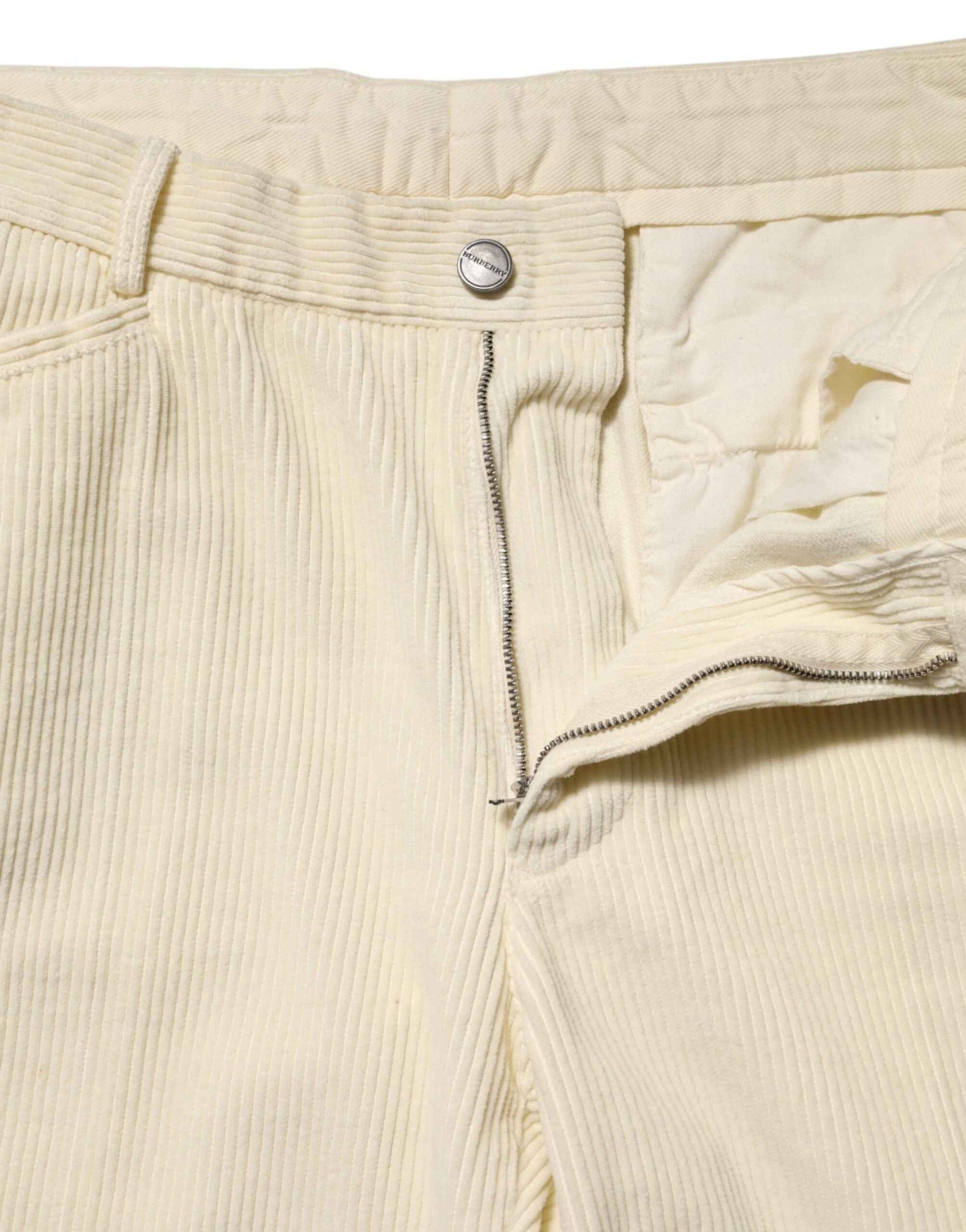 Burberry Beige Corduroy Cotton Straight Men Trouser Pants