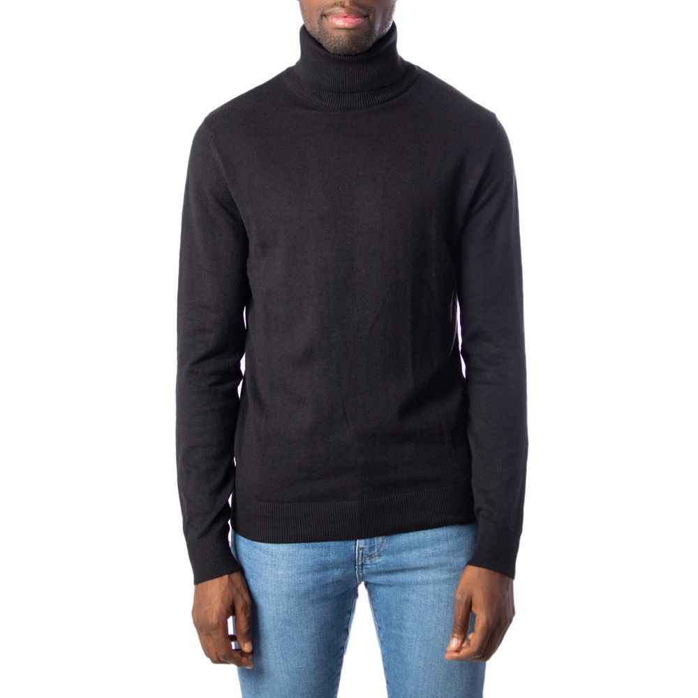 Jack Jones Black Cotton Turtleneck