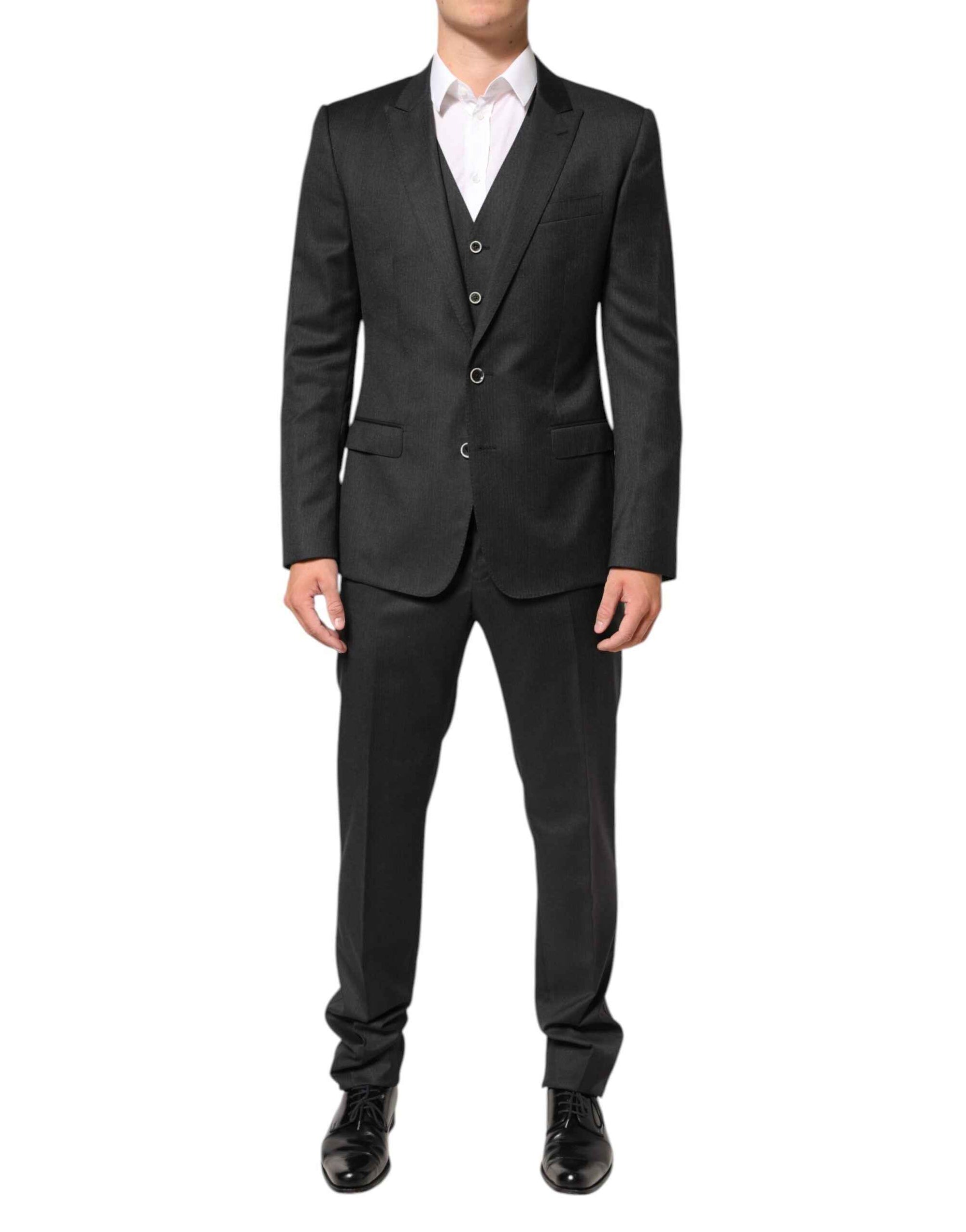 Dolce & Gabbana Black MARTINI 2 Buttons Suit 3 Piece Suit