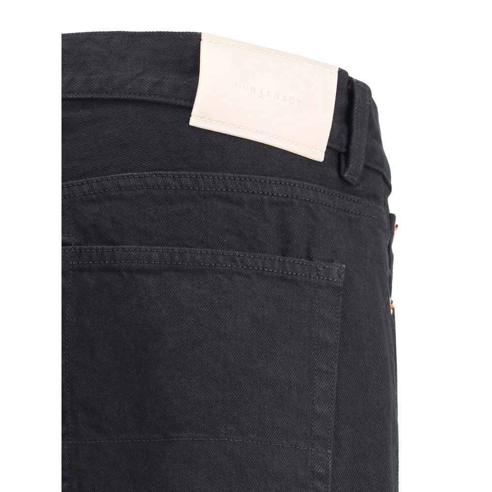 Our Legacy Black Cotton Straight-Leg Jeans