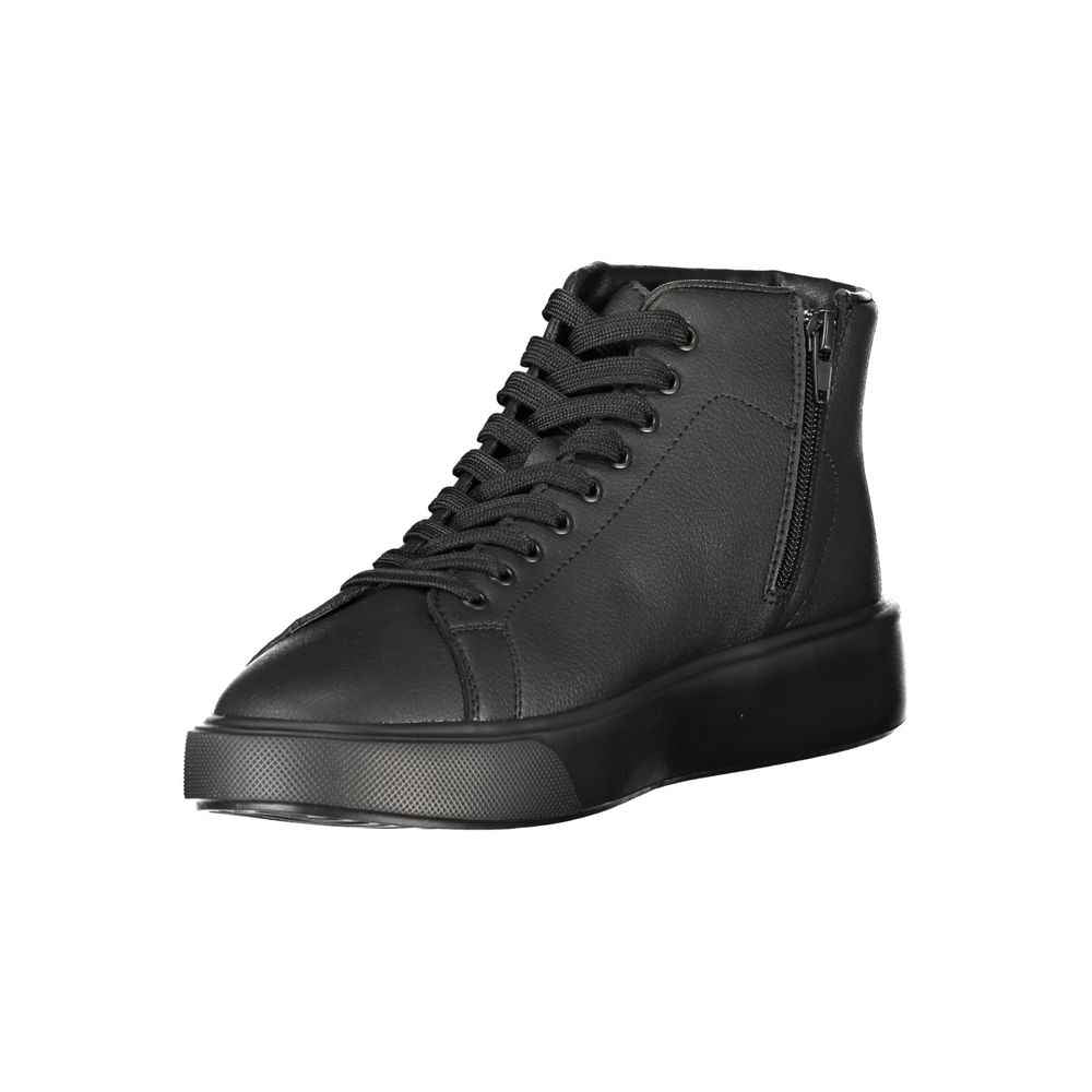 Blauer Black Leather Men Sneaker