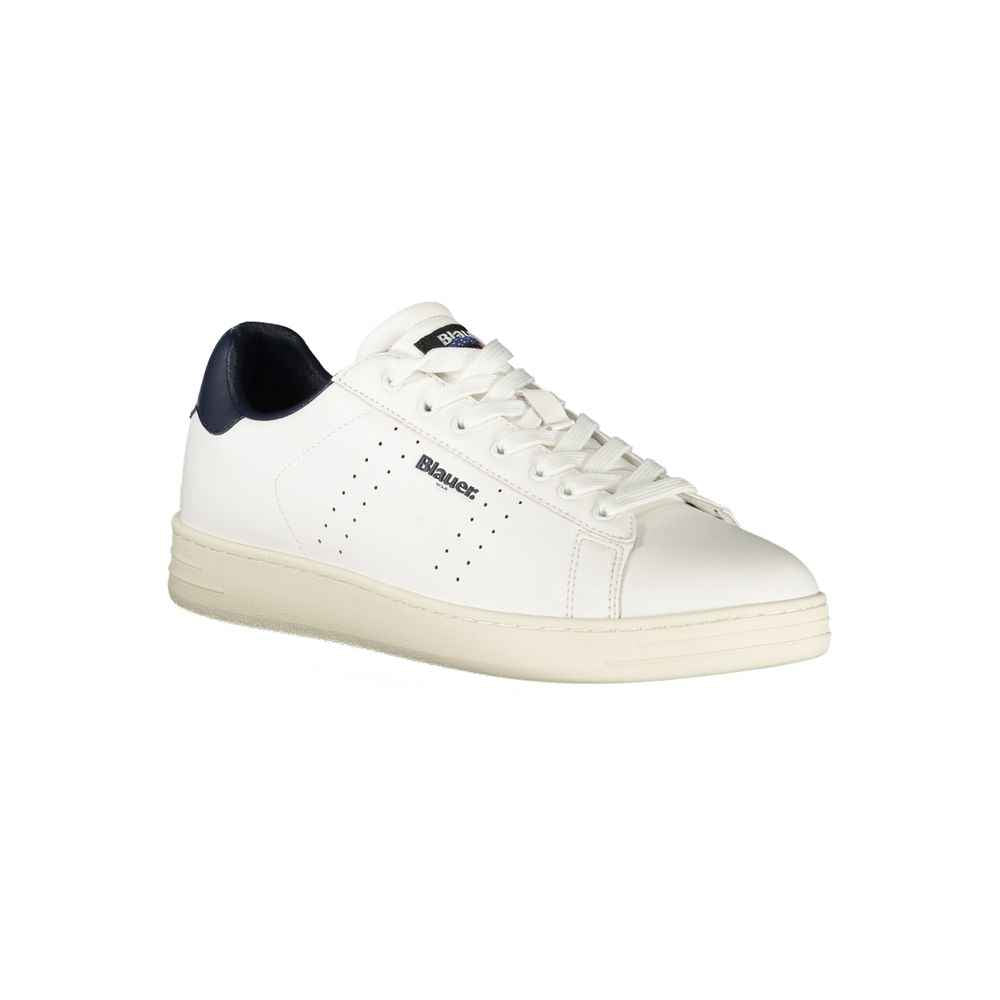 Blauer White Leather Men Sneaker