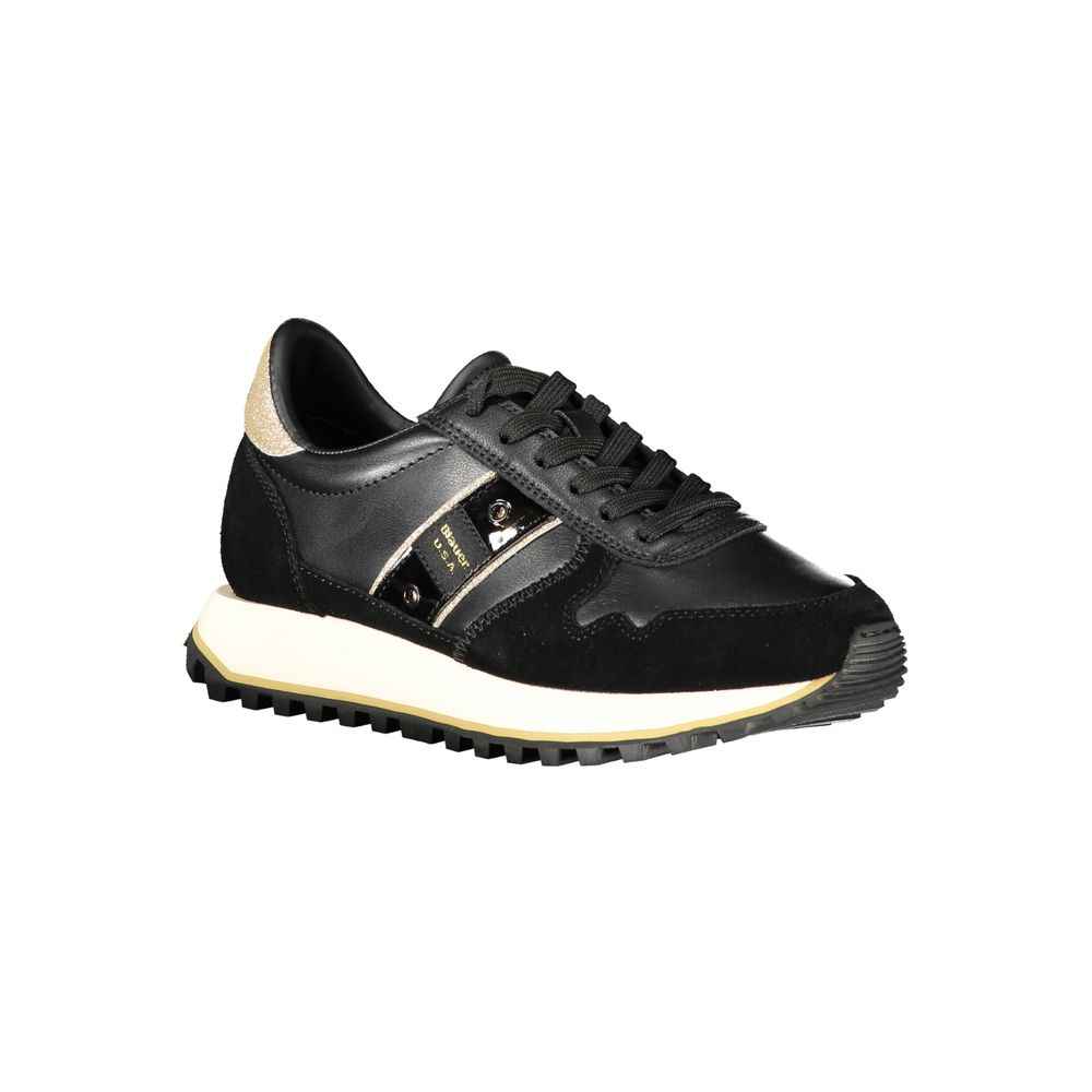 Blauer Black Leather Women Sneaker