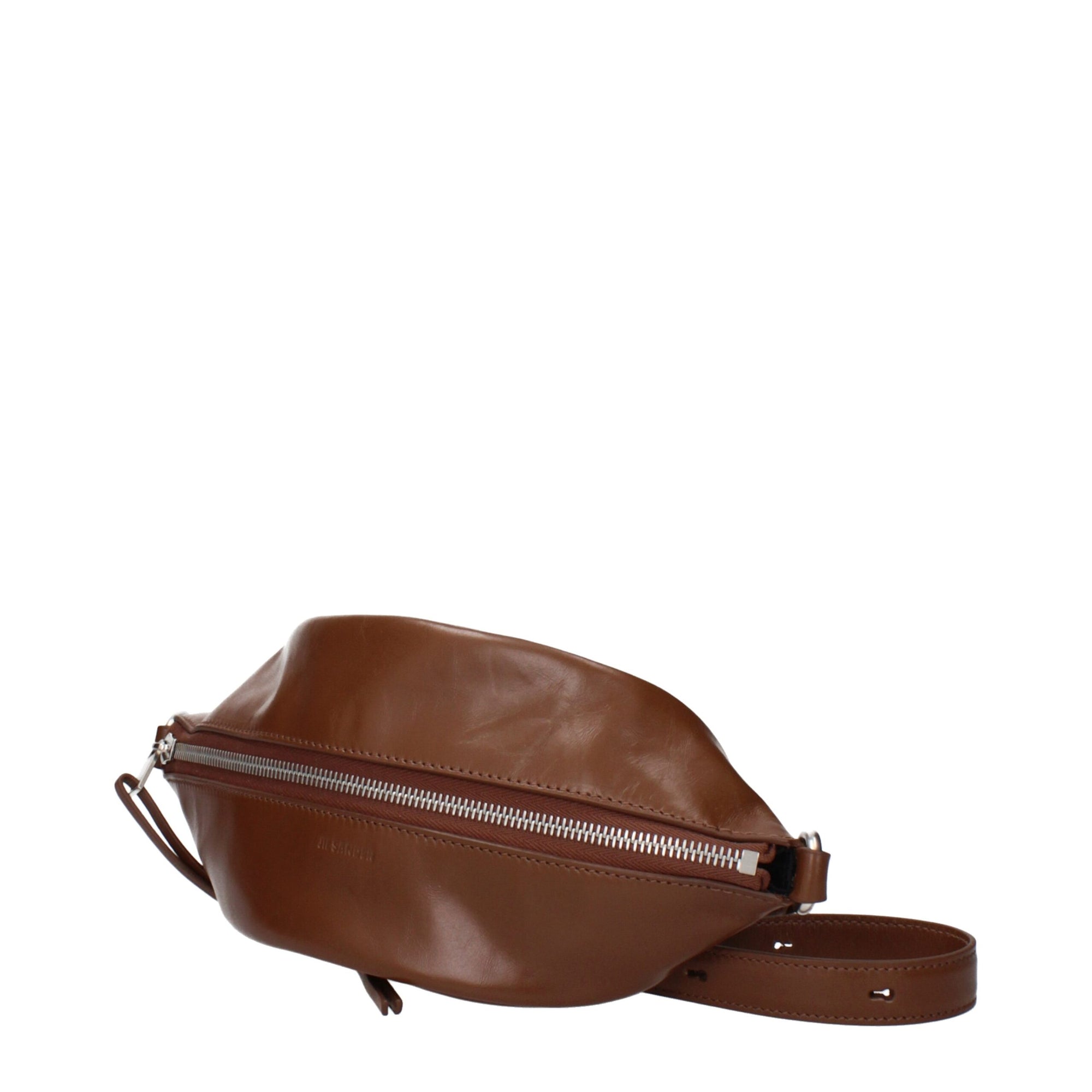 Jil Sander Brown Leather Crossbody Bag