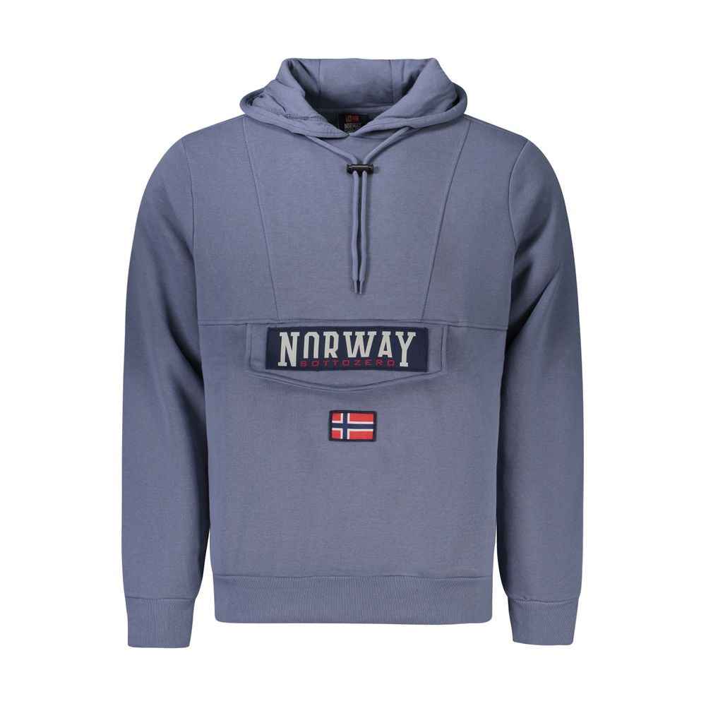 Norway 1963 Blue Cotton Men's Hooded Sweater