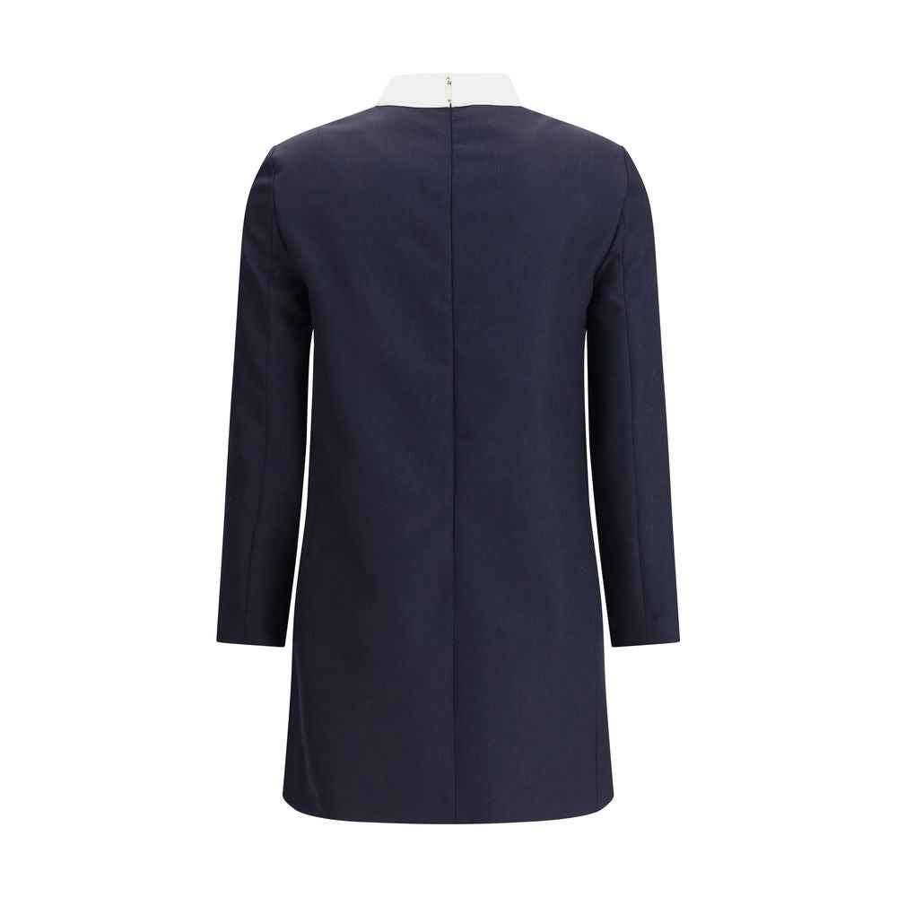Thom Browne Blue Fleece Wool Casual Dress