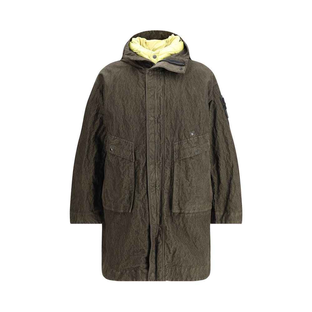 Stone Island Green Cotton Coat
