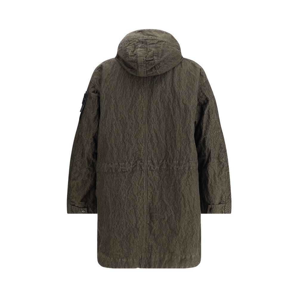 Stone Island Green Cotton Coat