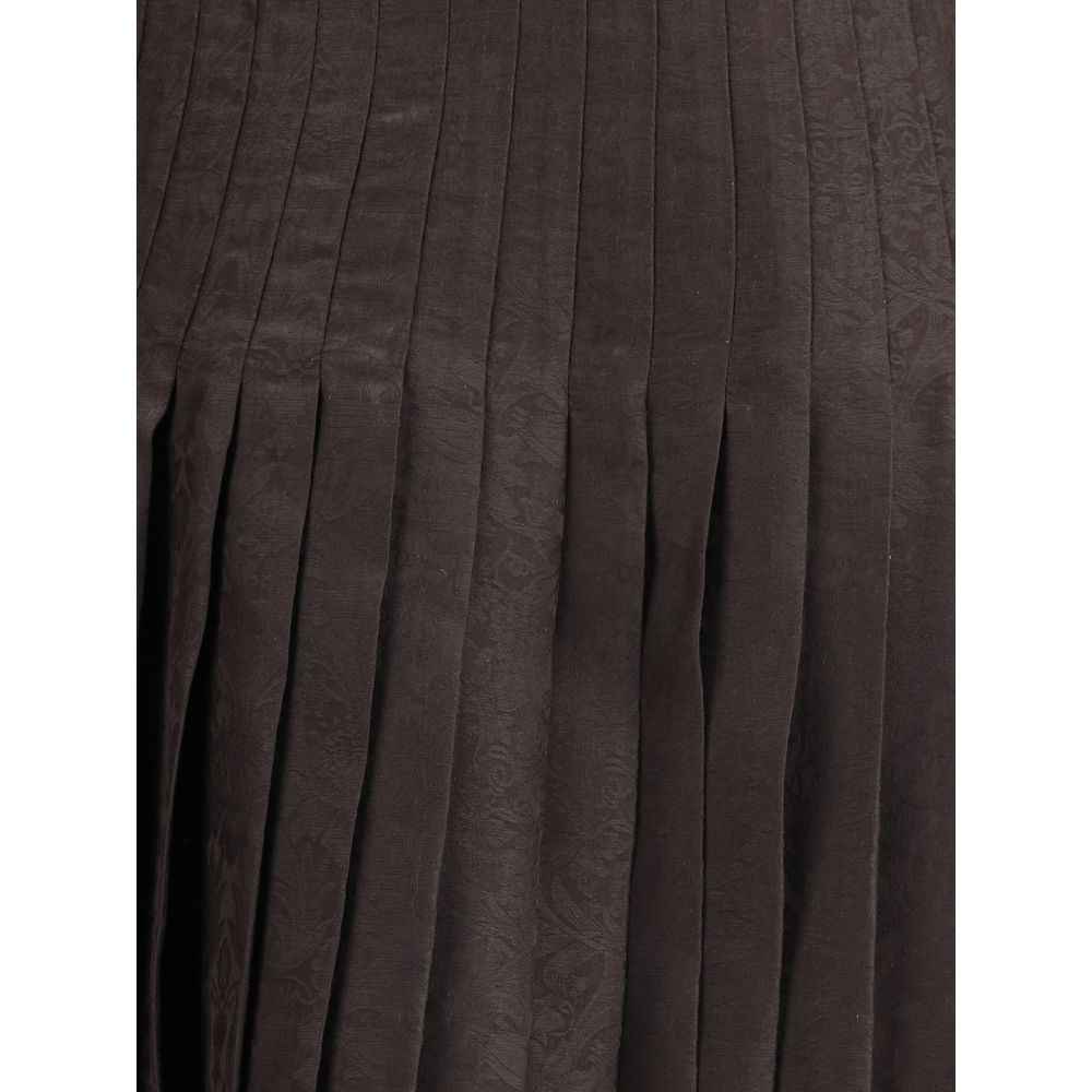 Burberry Sunflower Pleated Silk Skirt