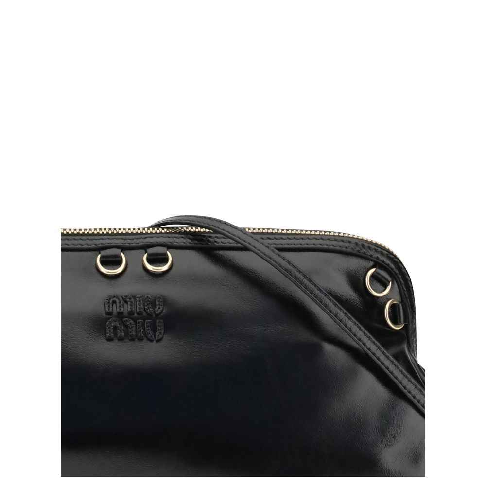 Miu Miu Black Calf Leather Bos Taurus Shoulder Bag