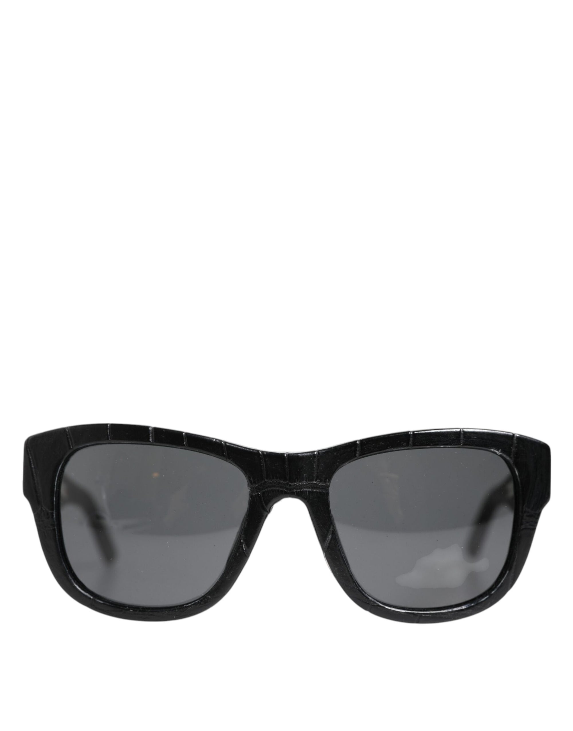 Dolce & Gabbana DG4177 Black Leather Frame Tinted Lens Sunglasses