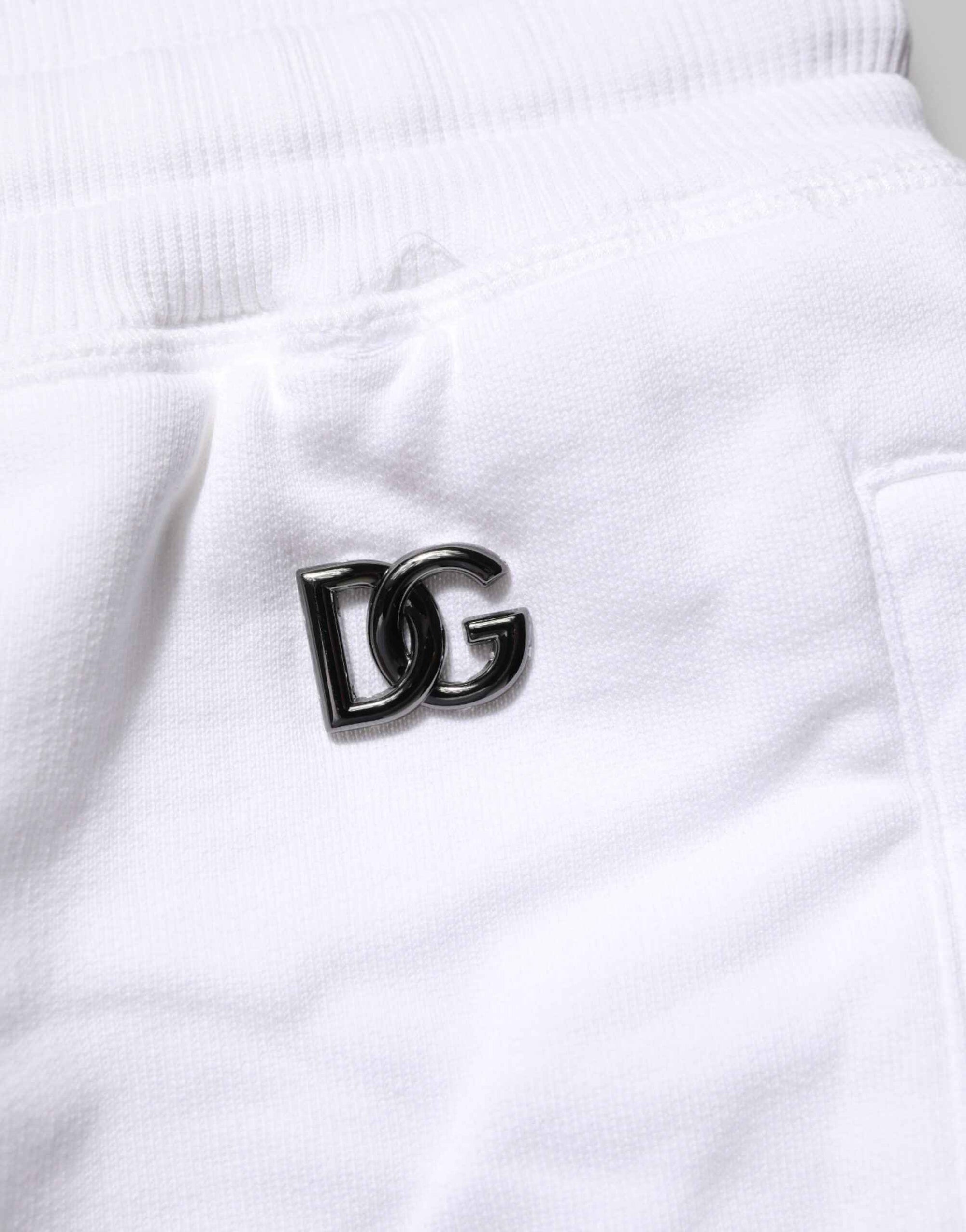 Dolce & Gabbana White Distressed Cotton Men Bermuda Shorts