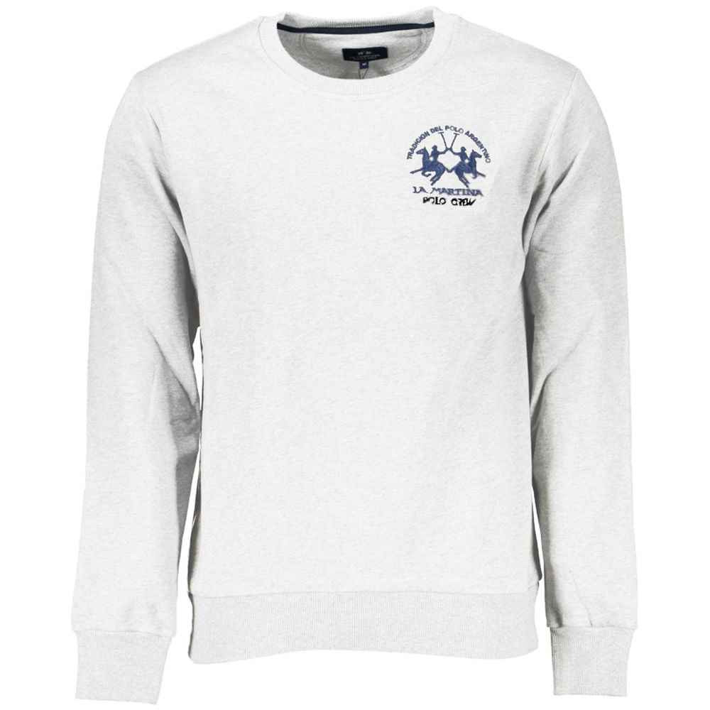 La Martina White Cotton Sweatshirt