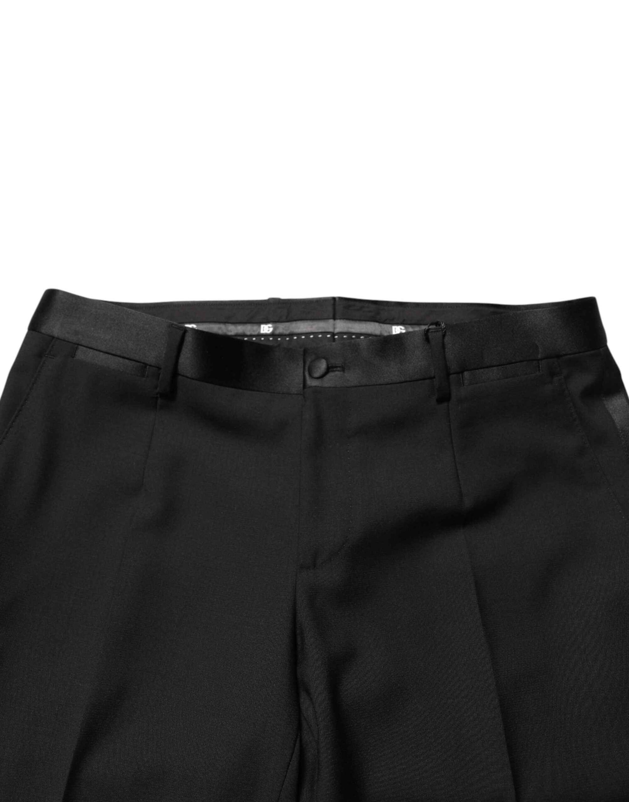 Dolce & Gabbana Black Wool Formal Dress Men Trouser Pants