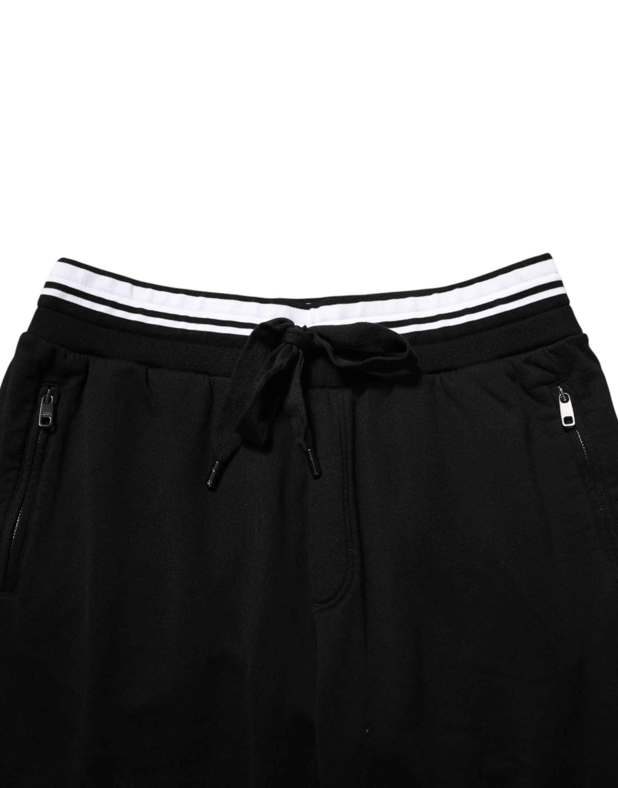 Dolce & Gabbana Black Cotton Sacred-Heart Men Jogger Pants