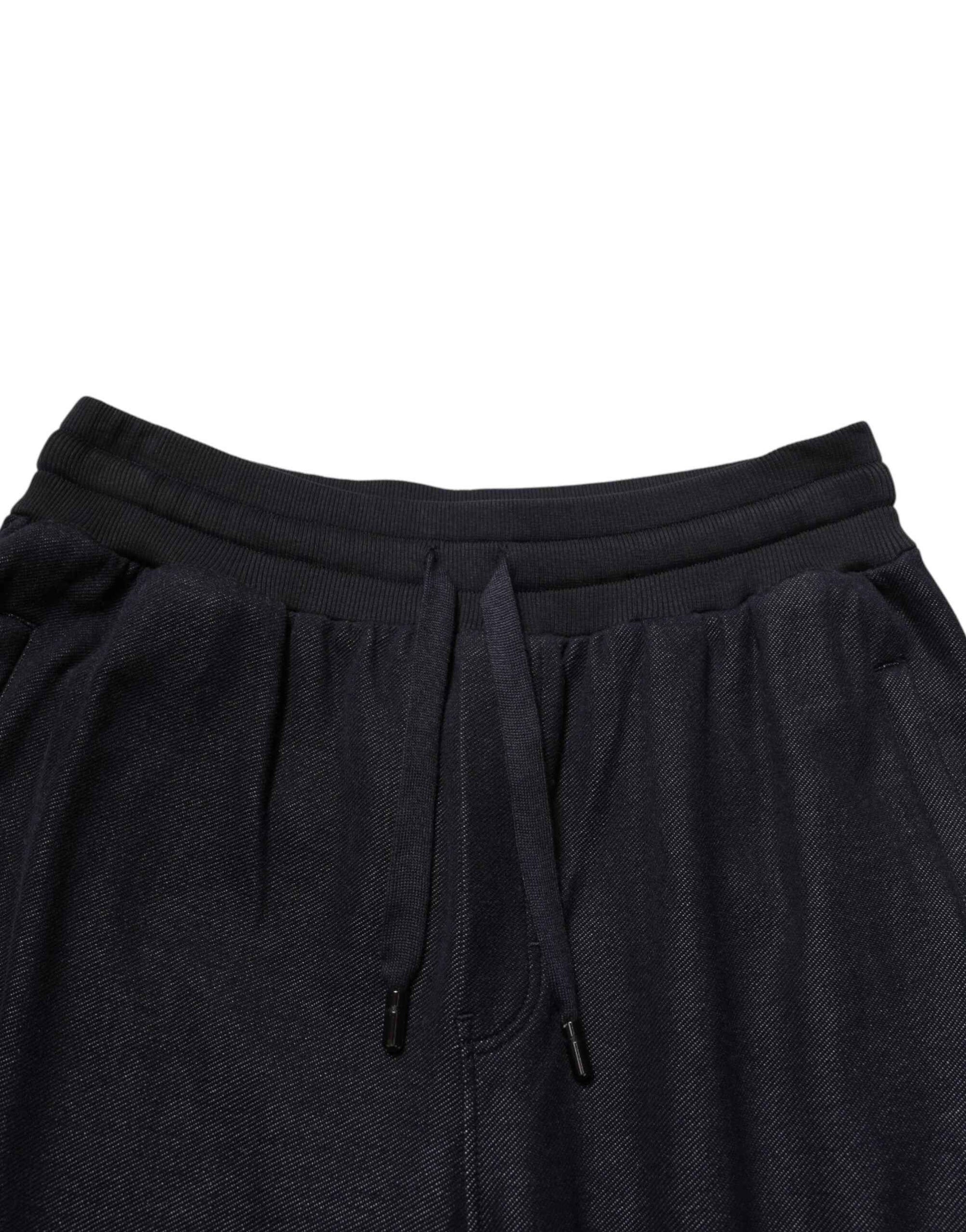 Dolce & Gabbana Black Cotton Blend Drawstring Jogger Jogger Pants