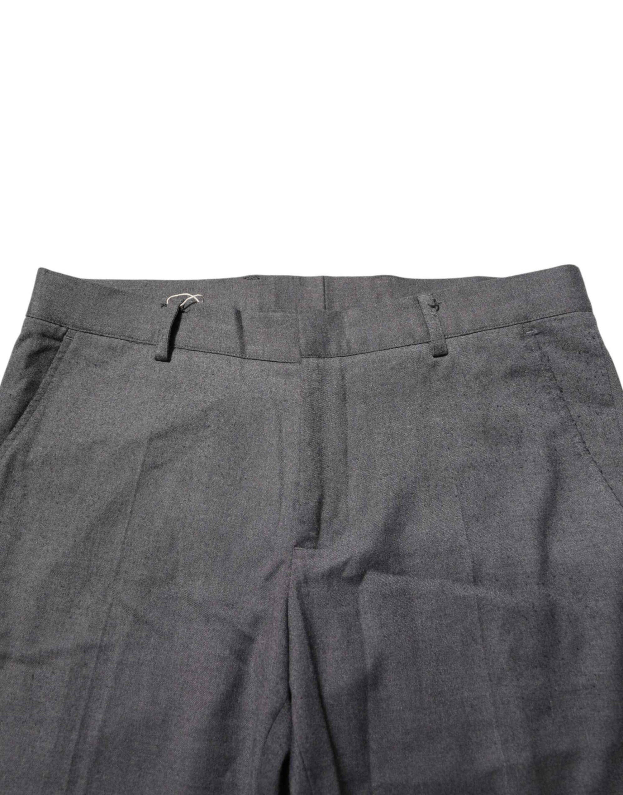 Daniele Alessandrini Gray Polyester Formal Dress Trouser Pants
