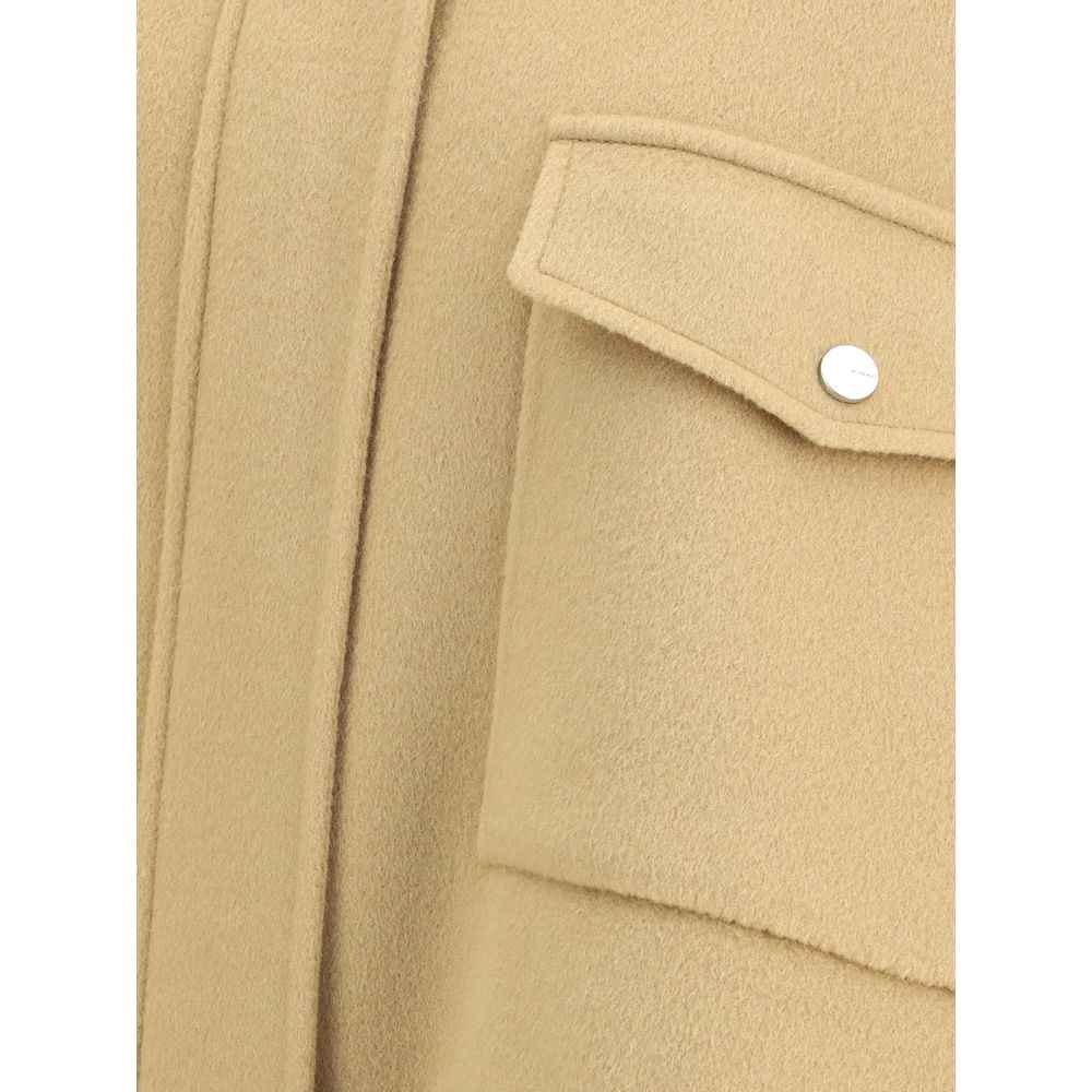 PINKO Double Wool-blend fabric Caban with high collar