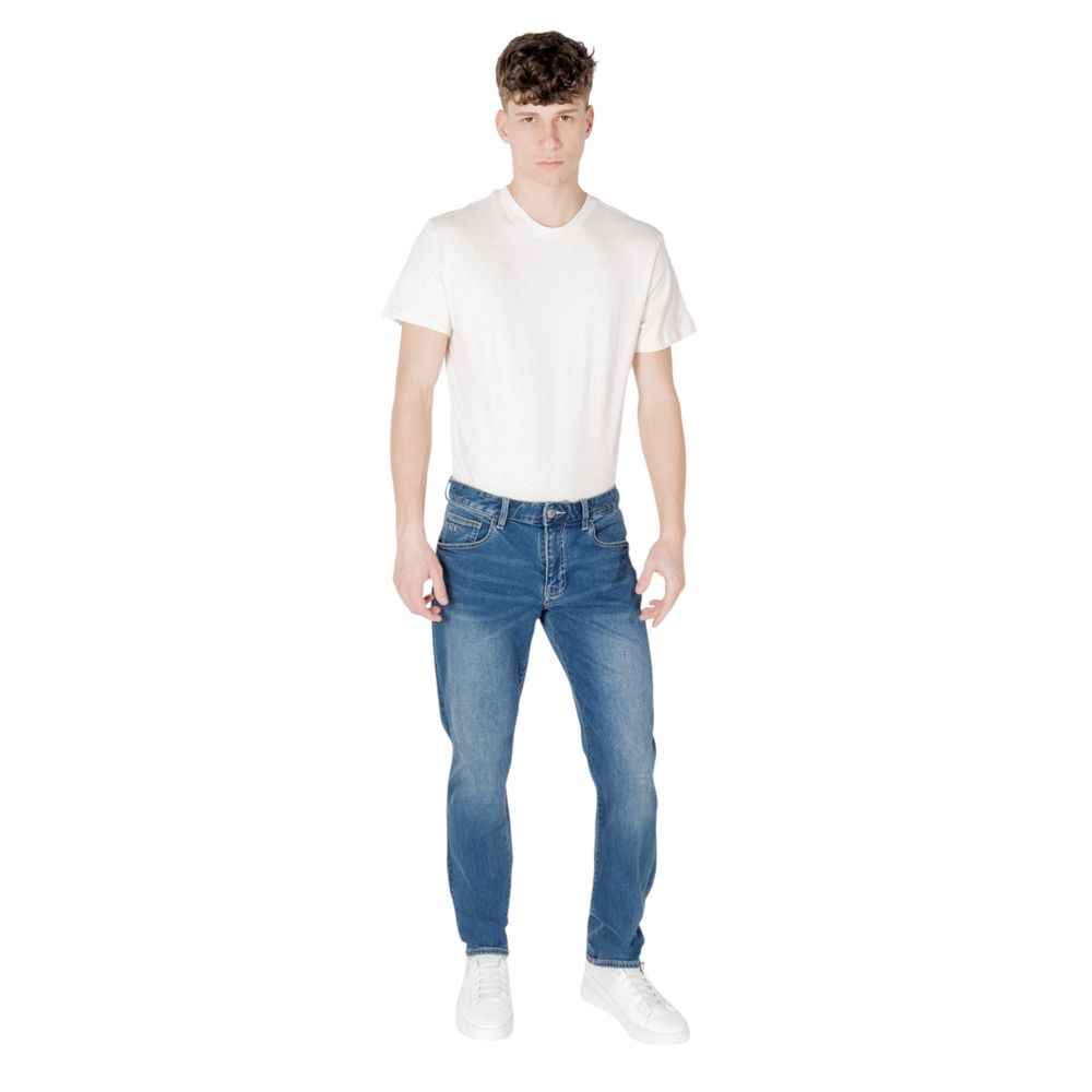 Armani Exchange Blue Cotton Skinny Jean