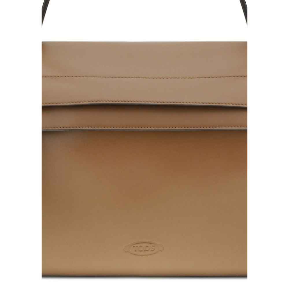 Tod's Brown Calf Leather Bos Taurus Shoulder Bag