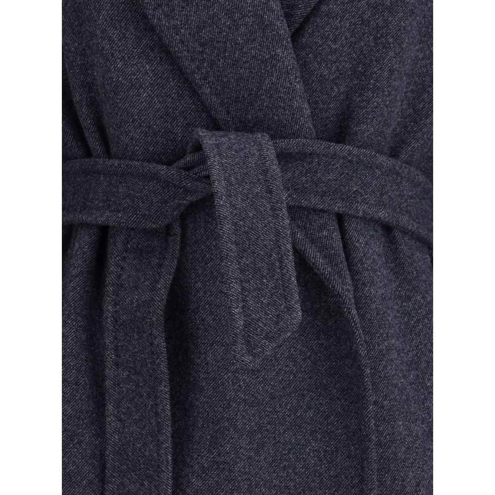 Max Mara Denim-effect Wool Carnia Coat