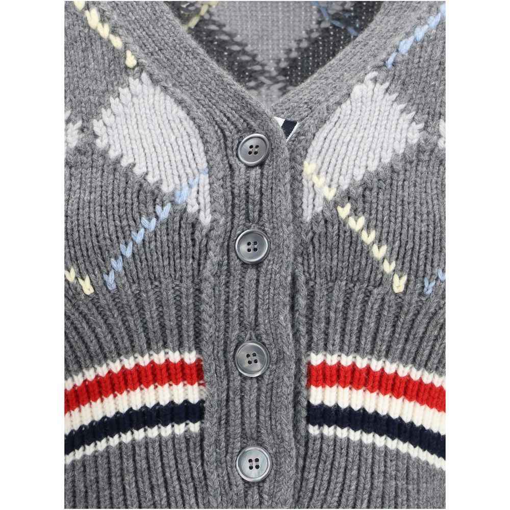 Thom Browne Argyle V-Neck Cardigan