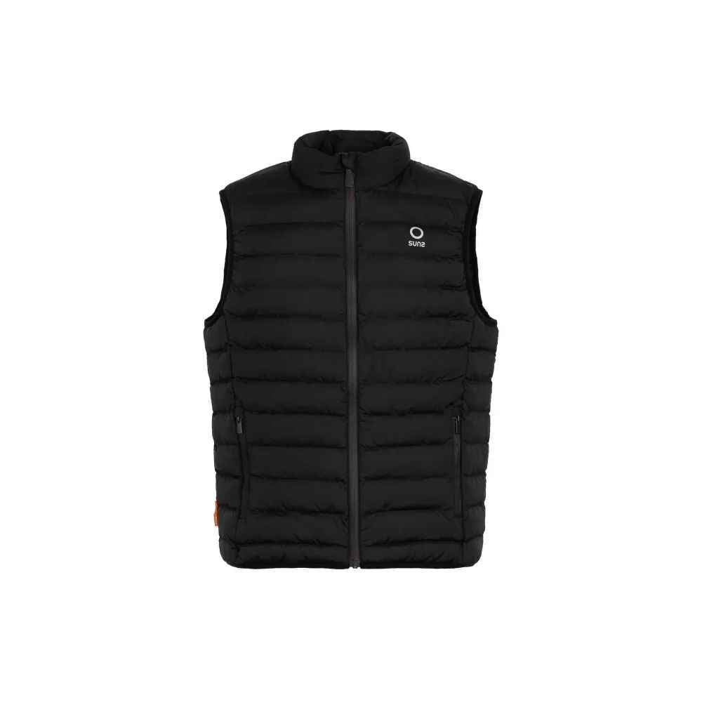 Suns Black Polyester Sleveless Jacket