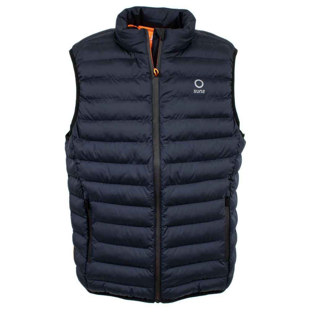 Suns Blue Polyester Sleveless Jacket