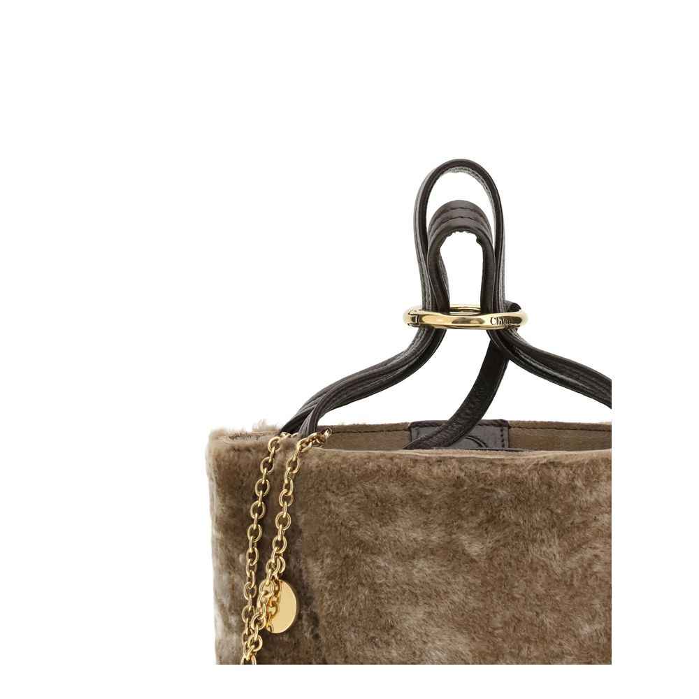 Chloé Shearling small Spin Tote Bag