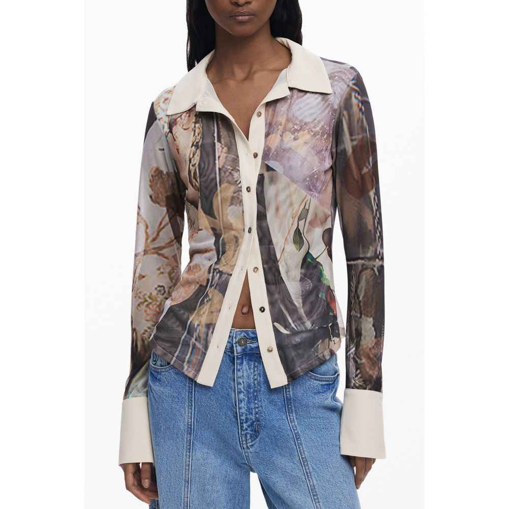 Desigual Beige Polyester Shirt