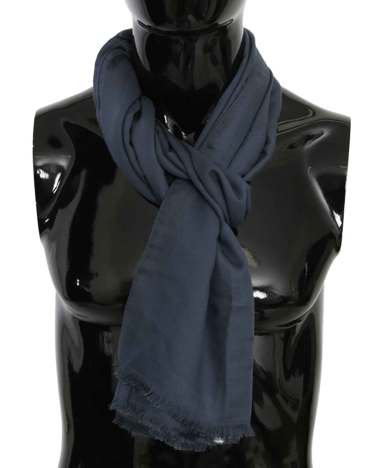 Dolce & Gabbana Modal Navy Blue Neck Wrap Men Shawl Scarf