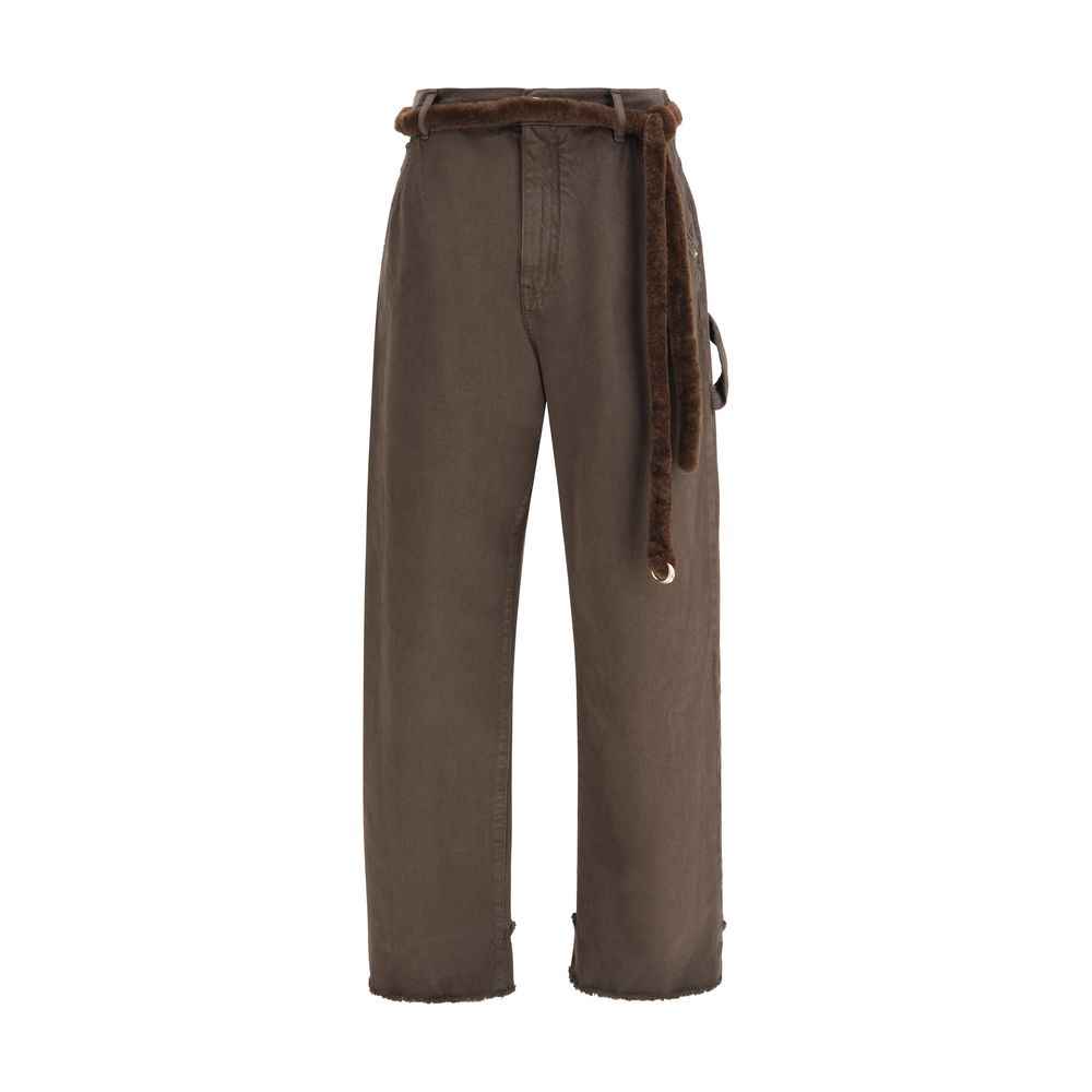 Darkpark Brown Cotton Casual Pants