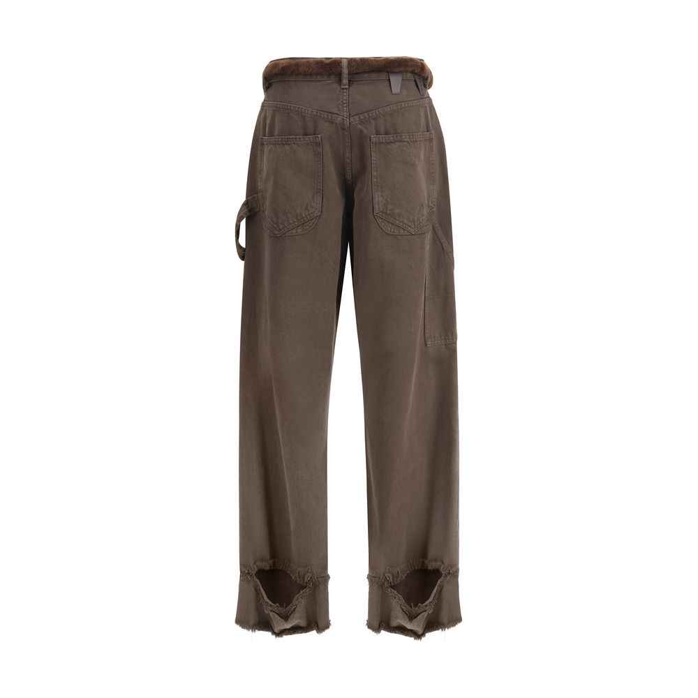 Darkpark Brown Cotton Casual Pants