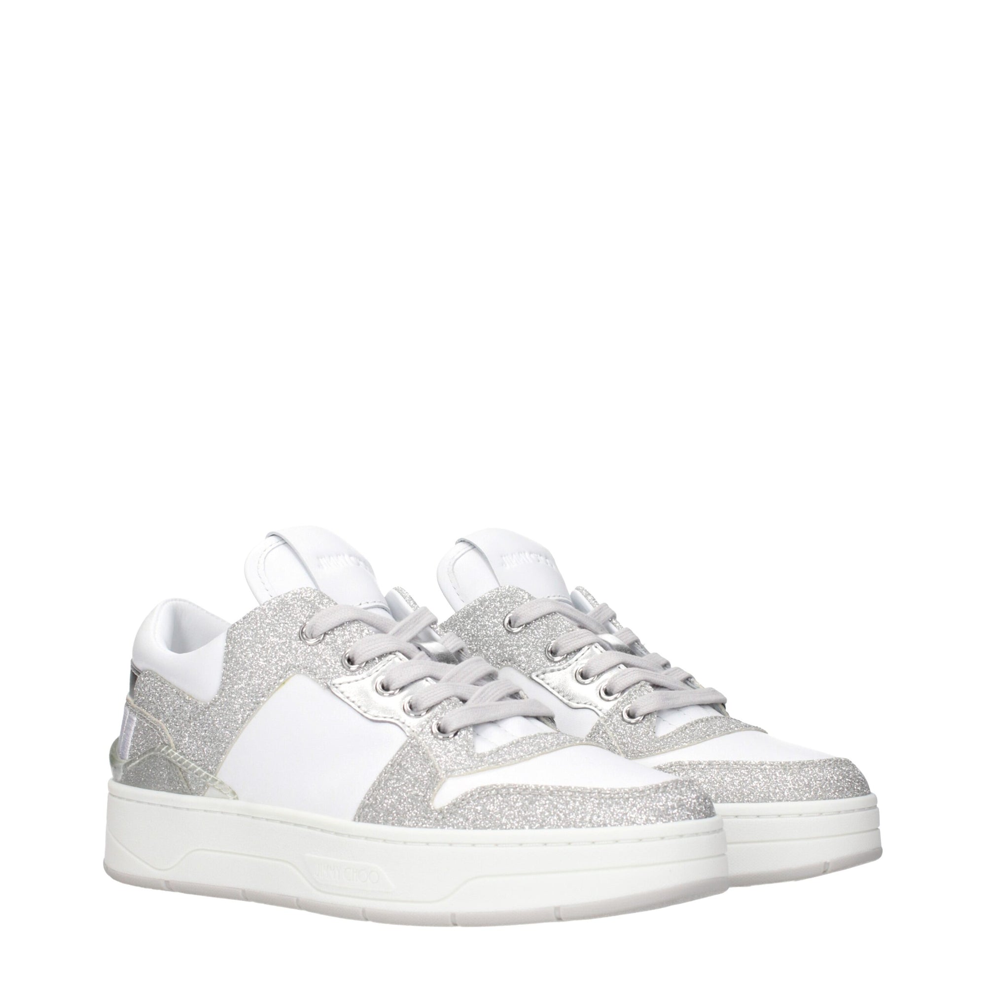 Jimmy Choo White Leather Low Top Sneakers