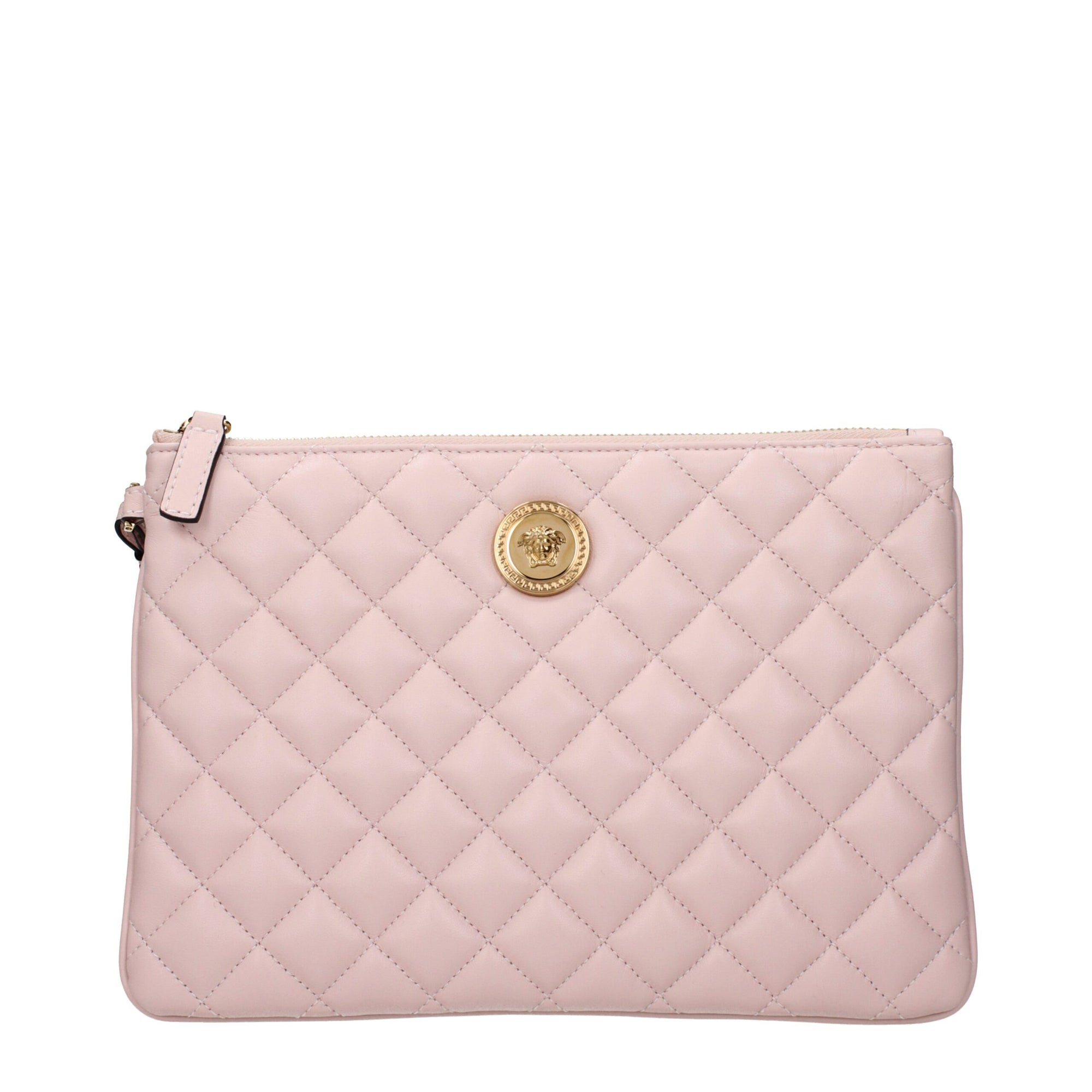 Versace Pink Leather Clutch Bag