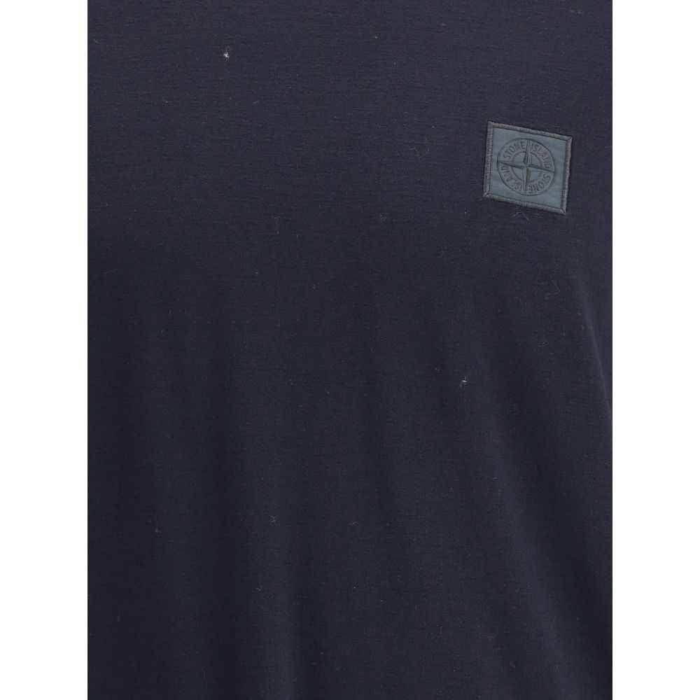 Stone Island Blue Cotton T-Shirt