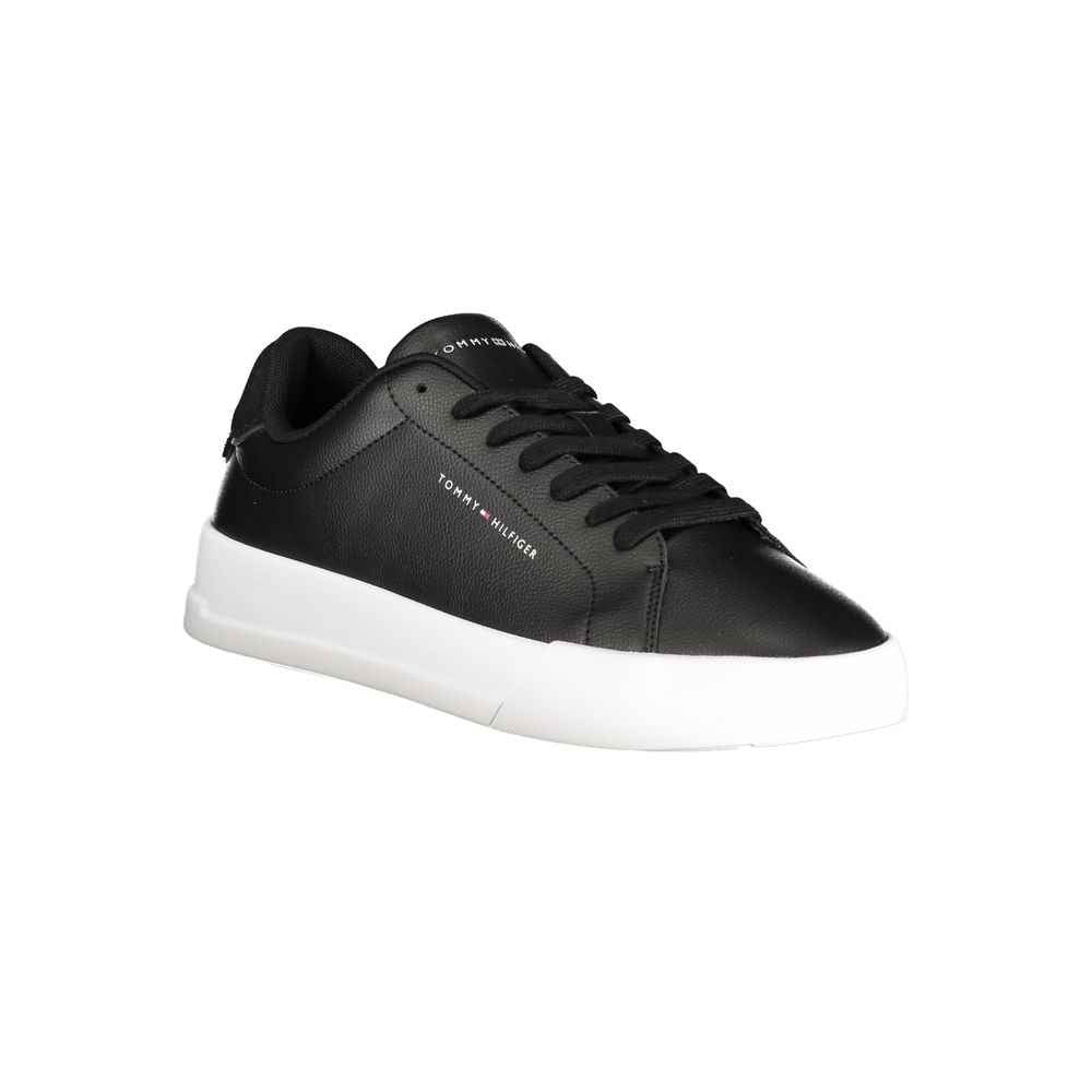Tommy Hilfiger Black Leather Men Sneaker