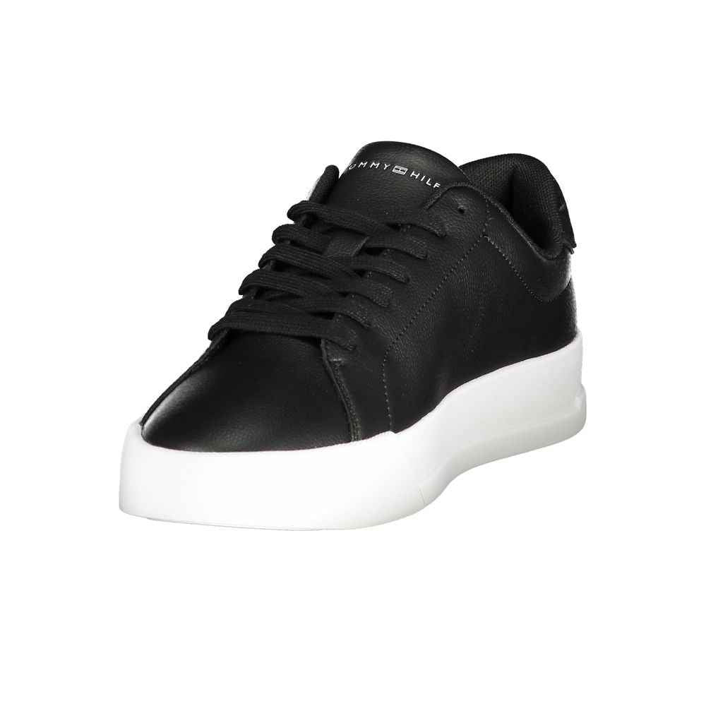 Tommy Hilfiger Black Leather Men Sneaker