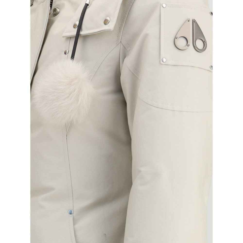 Moose Knuckles White Cotton Parka