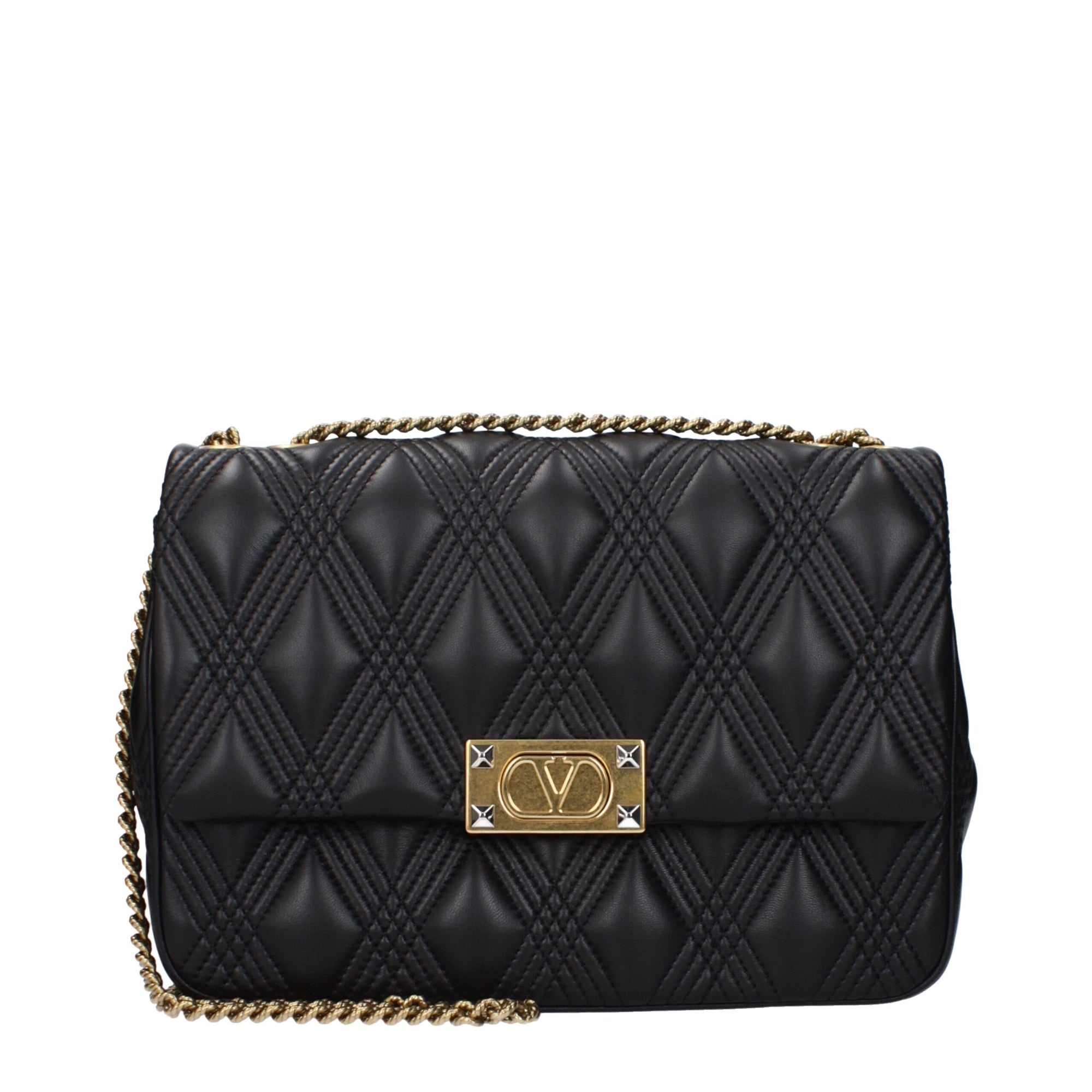 Valentino Garavani Black Leather Shoulder Bag
