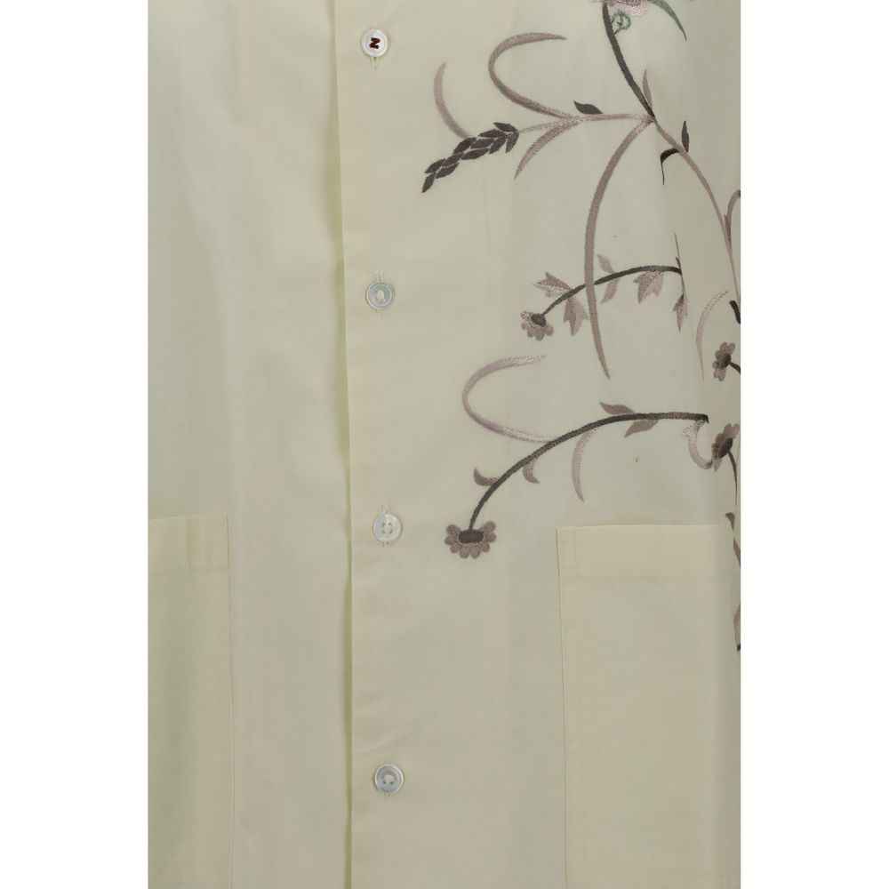 Baziszt Yellow Cotton Pattern Shirt