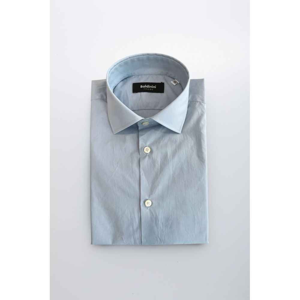 Baldinini Trend Light Blue Cotton Men Shirt
