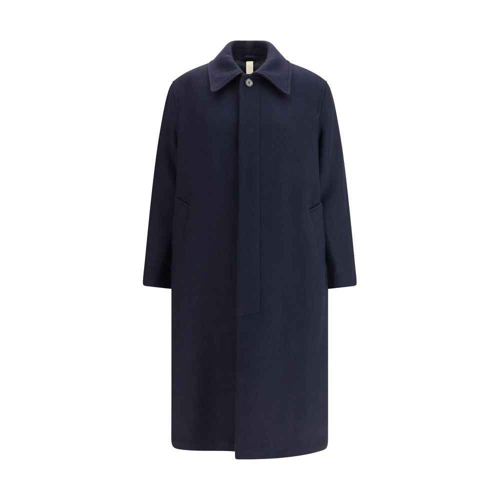 Sunflower Blue Fleece Wool Coat