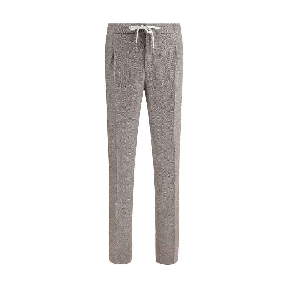 PT Torino Brown Fleece Wool Casual Pants