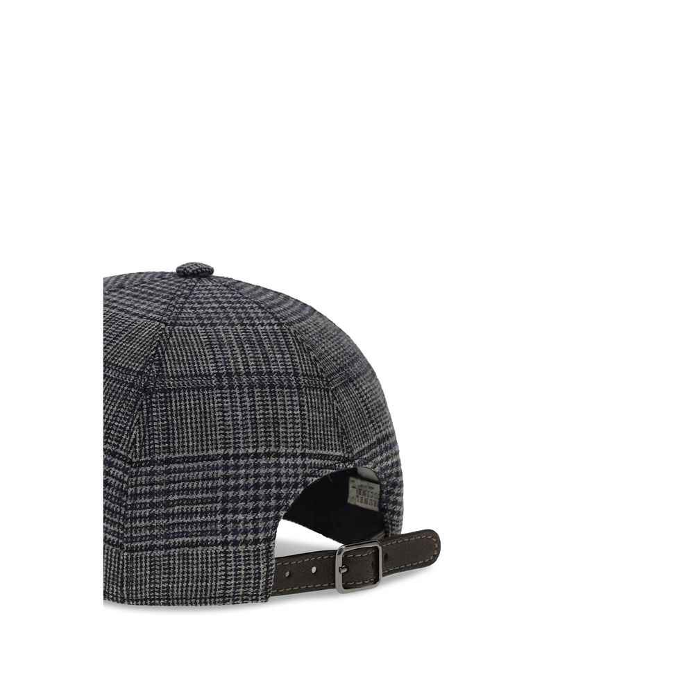Brunello Cucinelli Gray Fleece Wool Cap (Baseball Hat)