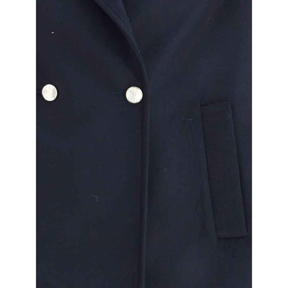Cruna Blue Fleece Wool Coat