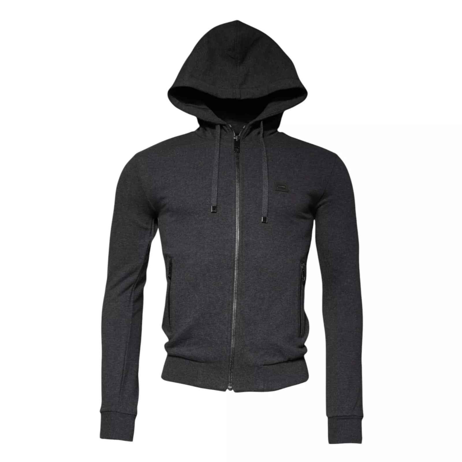 Dolce & Gabbana Gray Logo Full Zip Hooded Sweatshirt Sweater