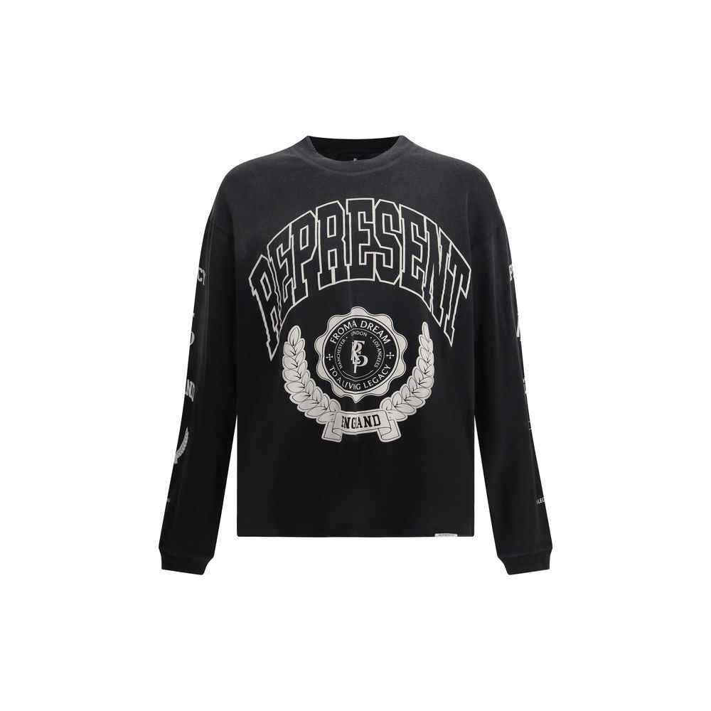 Represent Gray Cotton Long Sleeve T-Shirt