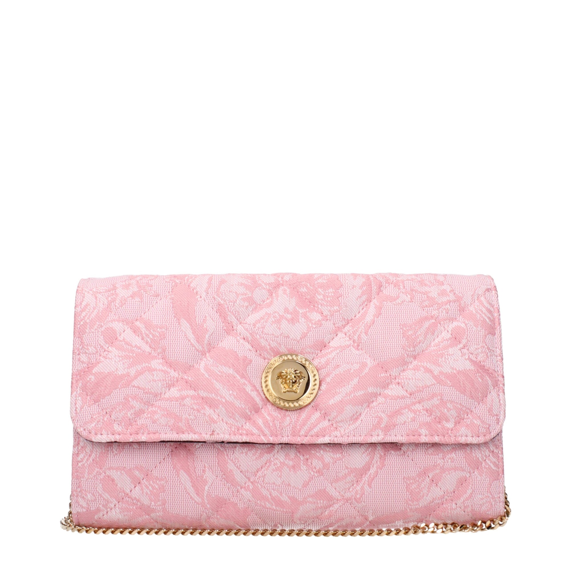 Versace Pink Fabric Clutch Bag