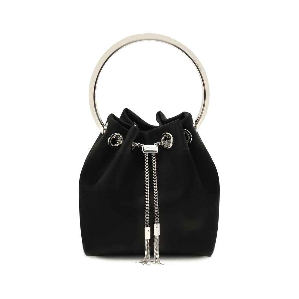 Jimmy Choo Black Silk Shoulder Bag